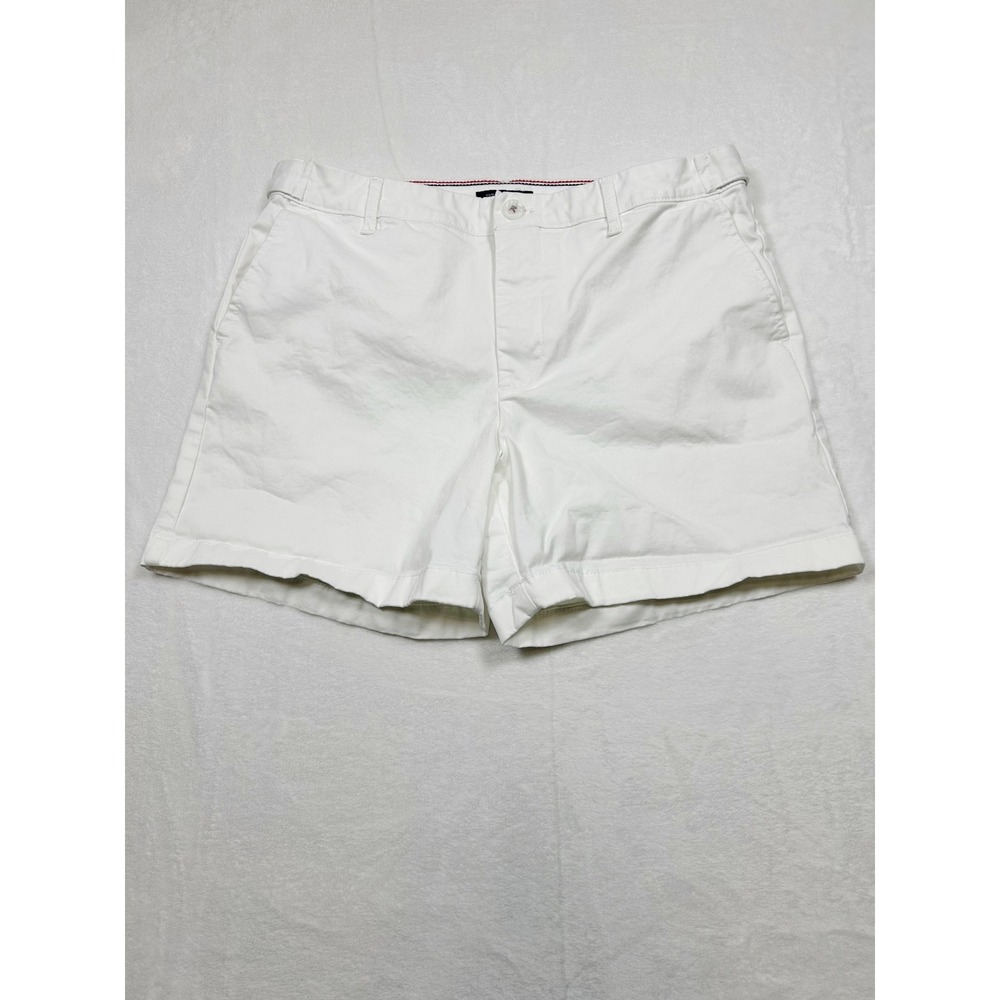 Tommy Hilfiger 5" Classic Stretch Shorts 8 White Preppy Beach Resortwear